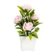 thumbnail image 2 of Rosa de espuma en maceta pequeña, flores artificiales, adorno de escritorio/hogar, bonsái, decoración en miniatura, planta de rosa artificial, duradera, regalo único, para dormitorio, maceta, 2 of 8
