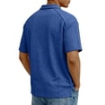 thumbnail image 4 of Zimjoy Men's Cotton Polo Shirts 3-Button Henley Neck Short Sleeve T Shirts Summer Casual Classic Tops, Blue L, 4 of 6