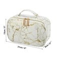 thumbnail image 4 of Unique Bargains Floral Makeup Bag Zipper Flower Cosmetic Pouch White, Gold Tone, 4 of 7