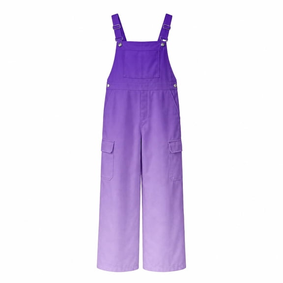 Overalls for Men Gradient Color Jumpsuits Work Bib Coveralls Painters Overalls Purple M