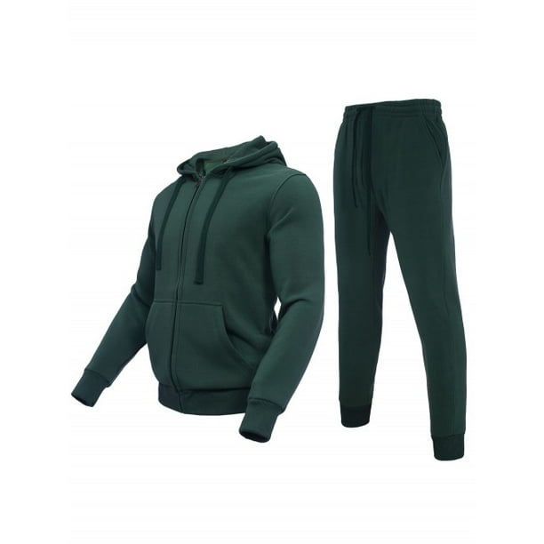 Zusmen Tracksuit Mens, Casual Long Sleeve FullZip Running Sweatsuit