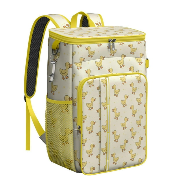 Cluck Chicken Pattern Insulated Backpack Cooler, Leakproof Waterproof Cooler Bag, Cute Cartoon Lunch Backpack for Students, Farmers, Camping, Beach
