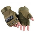 thumbnail image 2 of Durable Gloves for Motorcycle Cycling Riding Camping Outdoor Hiking - Half Finger Gloves (Green, Medium), 2 of 5