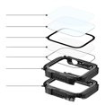 thumbnail image 3 of 2 Pack Rugged Case Compatible for Apple Watch 44mm Series SE/6/5/4 with Tempered Glass Screen Protector, Military All Around Hard TPU Protective Cover Case Shockproof Bumper for Men 40mm Dark Green, 3 of 4