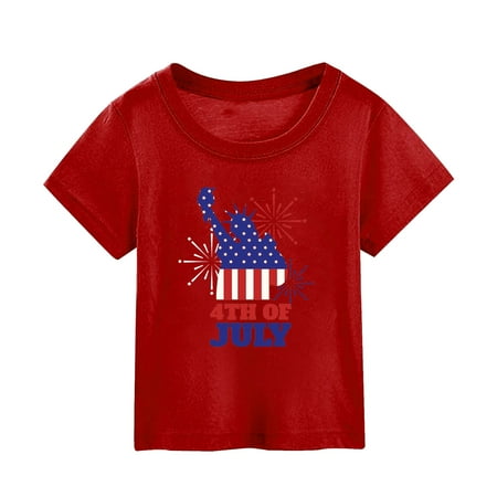 

Summer Independence Day Printed Short Sleeved Top T Shirts Girls Banana Shirt Spaghetti Shirts for Girls 24 Months Girls Clothes Winter Sequin Top Girls Christmas Toddler Camera Shirt Girls Athletic