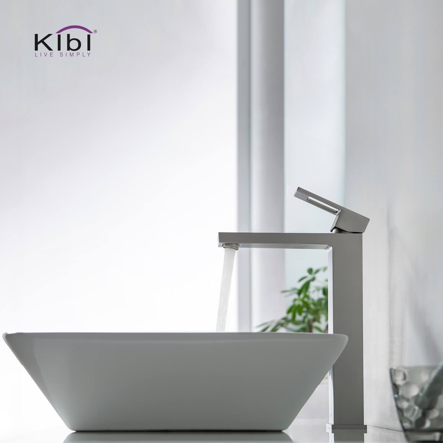 Kibi Cubic Single Handle Bathroom Vessel Sink Faucet
