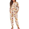 thumbnail image 3 of HELLHERO Thanksgiving Pjs Set for Women Pumpkin Printed Sleepwear Crewneck Pajama Northern Cardinal Print Nightwear Soft Pjs Lounge Sets, 2XL, 3 of 5