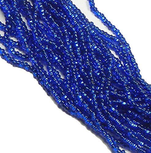 Sapphire Blue Silver Lined Preciosa Czech Glass 6 0 Loose Seed Beads On Loose Strung 6 String