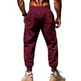 thumbnail image 4 of Men's Fleece Sweatpants with Pockets Casual Winter Joggers Drawstring Elastic Waistband Cargo Sweatpants, 4 of 5