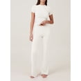 thumbnail image 2 of SUNSIOM Ensemble d'Été 2 Pcs pour Femmes Manches Courtes Col Rond + Pantalon Évasé Mode Urbaine, 2 of 5