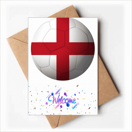 England National Flag Soccer Football Welcome Back Greeting Cards Envelopes Blank