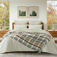 thumbnail image 5 of EVERGRACE Plaid Chenille Throw Blanket for Couch, Super Soft Cozy Decorative Farmhouse Plaid Throw with Tassels, Lightweight Chenille Knit Throw for Bed Sofa Gift Home Decor, Grey & Beige 50"x60", 5 of 8