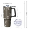 thumbnail image 2 of OBREWU Brown Dog Paw Footprint Tumbler with Handle and Lid,Brown Dog Paw Footprint 40oz Double Wall Vacuum Insulated Tumbler,Cups Gift for Women and Men, 2 of 7