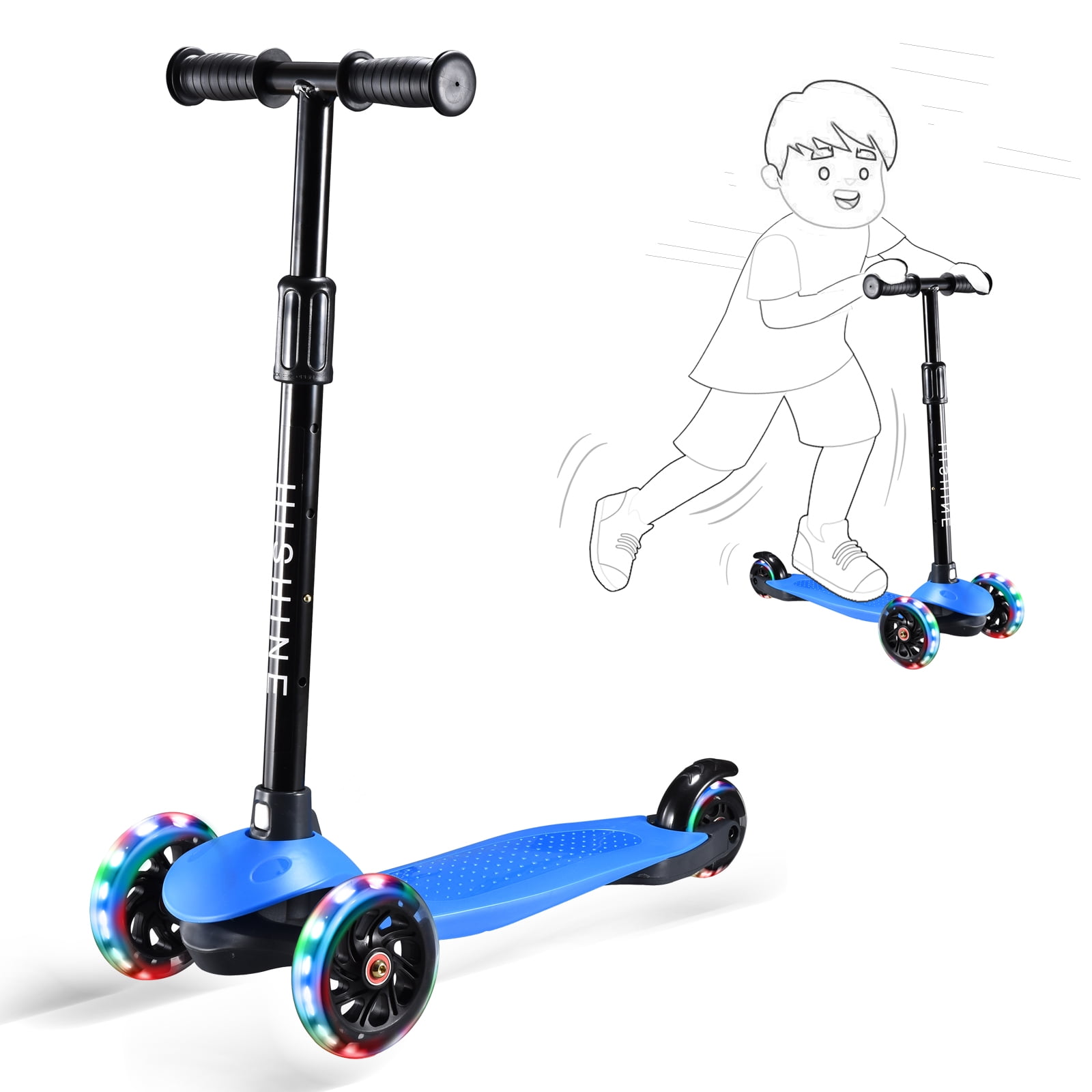 Scooter For Kids,3 Wheel Kick Scooter Light Up Wheels,23”30