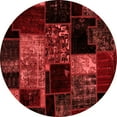 thumbnail image 1 of Ahgly Company Machine Washable Indoor Round Patchwork Red Transitional Area Rugs, 5' Round, 1 of 1