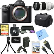 Sony a7R II Full-frame Mirrorless Interchangeable 42.4MP Camera w/ 70-200mm Lens Bundle Includes a7R II Camera, 70-200mm Lens, 72mm Filter Kit, 64GB SDXC Memory Card, Card Reader and Much More!