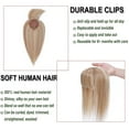 thumbnail image 4 of MY-LADY Hair Toppers for Women Real Human Hair with Bangs 3 Clip In Remy Topper Hairpiece for Thin Hair Natural Looking Hair Extensions 12inch #12P613 Golden Brown & Bleach Blonde, 4 of 8