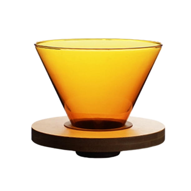 Filtro de café reutilizable para verter sobre la cafetera, accesorios de madera para cafetera Amarillo