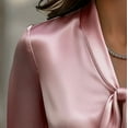 thumbnail image 3 of ZOELNIC Women's Elegant Blouse with Ribbon Detail, Long Sleeve Dressy Top for Business Casual Office, XL, 3 of 6