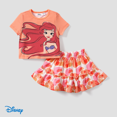 thumbnail image 3 of Disney Disney Princess Moana/Ariel 2 piezas de conjunto de camiseta para niñas pequeñas con estampa del personaje Naia™ y patrón por toda la prenda y falda volada, 3 of 3
