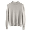 thumbnail image 1 of HOZADOIE Women's Sweaters Solid Color Long Sleeve Half Turtleneck Versatile Slimming Cable Knit Comfortable Pullover Sweater Fall Winter Style, 1 of 5
