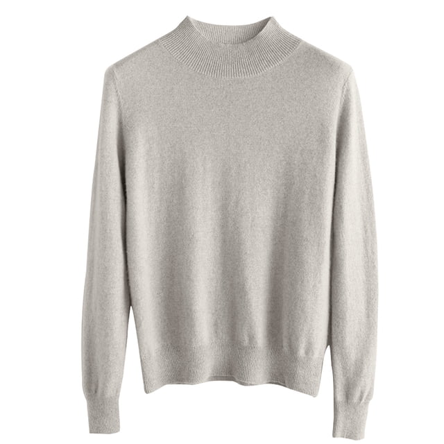 HOZADOIE Women's Sweaters Solid Color Long Sleeve Half Turtleneck Versatile Slimming Cable Knit Comfortable Pullover Sweater Fall Winter Style