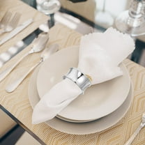 WHAMVOX 6Pcs Stainless Steel Napkin Rings for Family Gatherings and Holiday Gatherments Bling Napkin Ring