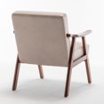 thumbnail image 6 of MIKIBAMA Mid-Century Modern Chair with Solid Wood Frame, Accent Chair Extra-Thick Backrest, Light Camel, 6 of 9