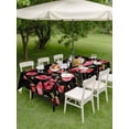 thumbnail image 4 of Outdoor Tablecloth with Umbrella Hole for Patio/Picnic/Party/Camping, Red Poppy Waterproof Table Cloth Rectangle Table Cover Washable, Spring Summer Flowers Botanical Black (60"x 102"), 4 of 8