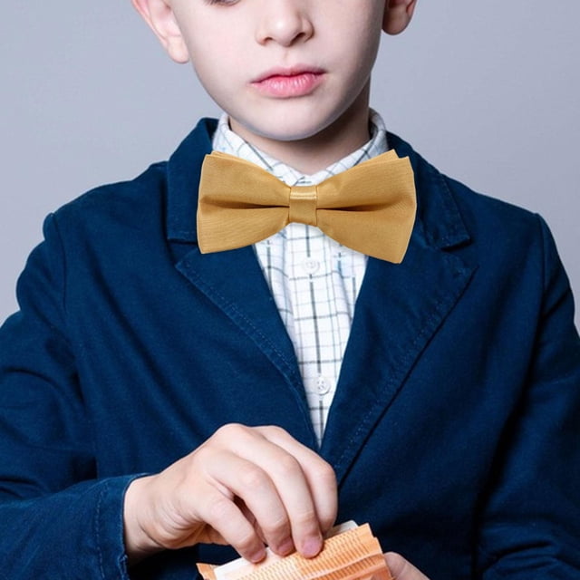 Pajarita preatada para niños, pajaritas de esmoquin para niños, pajaritas ajustables novedosas, pajarita para niños para vestido elegante, graduación, Amarillo