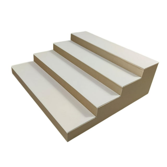 Bandeja organizadora para gafas de sol, soporte para gafas, soporte para relojes, trapezoidal de 4 capas Oro blanco