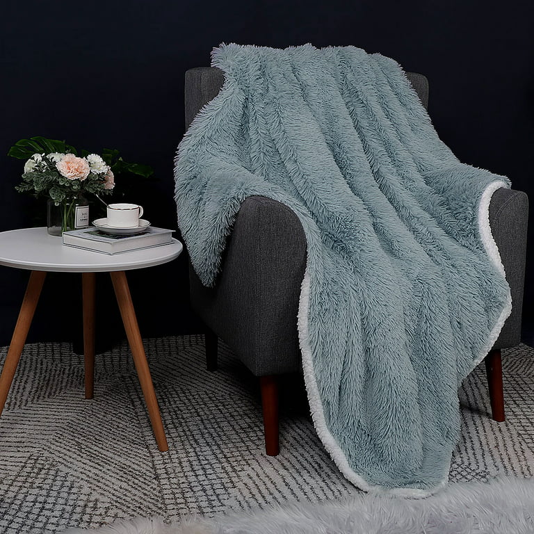  CozyLux Sherpa Fleece Blanket Twin Size Grey 60 x 80
