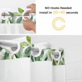 thumbnail image 2 of Eucalyptus Leaf No Hooks Shower Curtain with Snap-in Liner Spring Vintage Watercolor Sage Green Leaves Shower Curtains for Bathroom, Waterproof, Easy Install, Washable 66"x72", 2 of 9