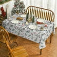 thumbnail image 2 of Christmas Tablecloth 60×84 Inch Rectangular, Holly Washable Table Cover for Party Picnic Dinner Decor, 2 of 6