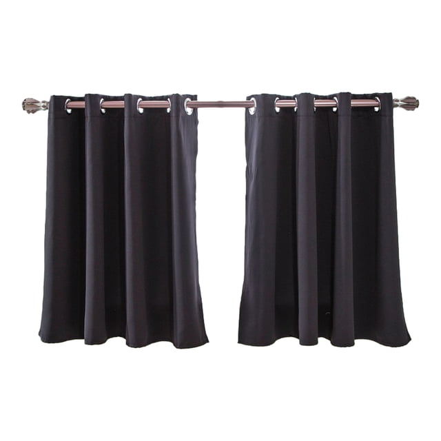 Cortinas opacas para ventana de cocina, cortinas opacas con aislamiento térmico y ojales en la parte superior para cafetería y tienda