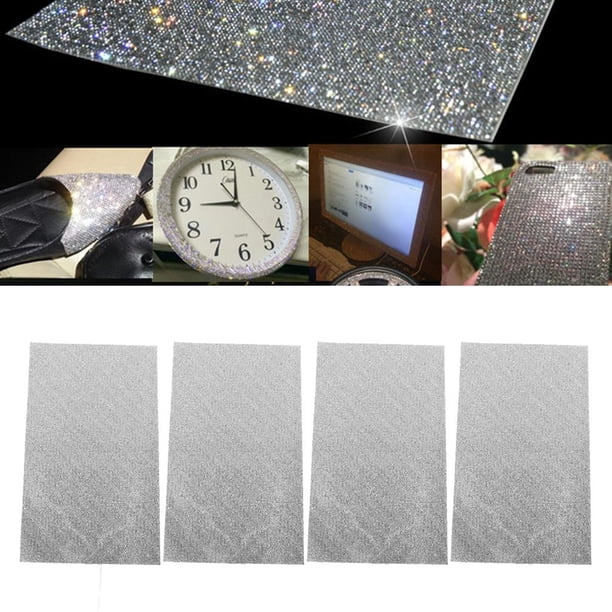 4 piezas de pegatinas de de imitación de piedras preciosas de acrílico, pegatinas autoadhesivas de de imitación para bricolaje, ál Macarena Teléfono Hoja de etiqueta engomada de diamantes de imitación