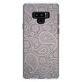 thumbnail image 1 of DistinctInk Clear Shockproof Hybrid Case for Samsung Galaxy Note 9 - TPU Bumper, Acrylic Back, Tempered Glass Screen Protector - Grey Black Paisley, 1 of 5