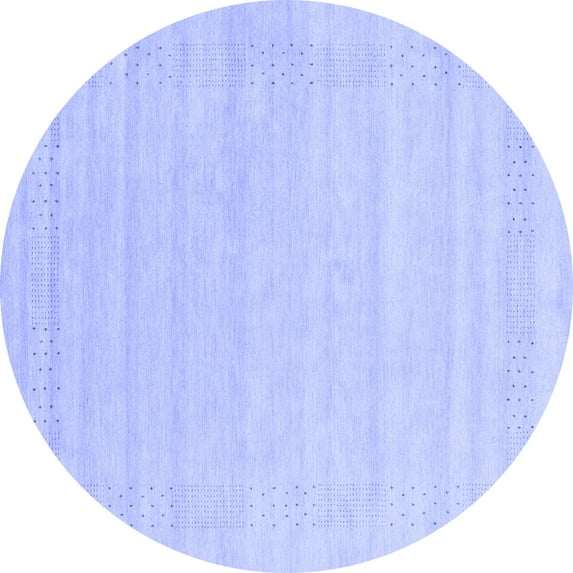 Ahgly Company Indoor Round Abstract Blue Contemporary Area Rugs, 3' Round