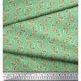 thumbnail image 3 of Soimoi Green Cotton Voile Fabric Spoon,Cup & Plate Kitchen Print Fabric by Yard 42 Inch Wide, 3 of 3