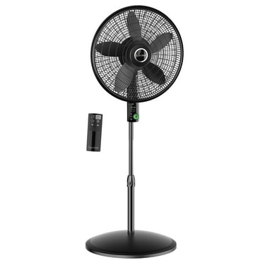 Lasko WhisperForce 18" 12 Speed Oscillating DC Motor Pedestal Fan, Black, S18708