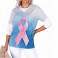 thumbnail image 6 of Yxbdin Breast Cancer Awareness Scrub Shirts for Women Pink Ribbon Support Short Sleeve Nursing T Shirts Scrub Tops with Pockets Light Blue*1 S, 6 of 6