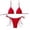 Red, variant on uvwlwu Women Triangle Halter Bikini with Heart Metal Accent Tie Side Two Piece Swimsuit,M