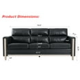 thumbnail image 4 of PU Leather 3 Seater Sofa,79.5" Mid Century Modern Upholstered Sofa Couch with 2 Side Storage Pockets,for Living Room,PU Black, 4 of 7