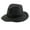 Black, variant on Men Summer Straw Braided Wide Brim Western Style Beach Sunhat Cowboy Hat Black