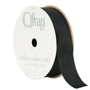 Offray Ribbon, Black 7/8 inch Outdoor Ribbon, 21 feet