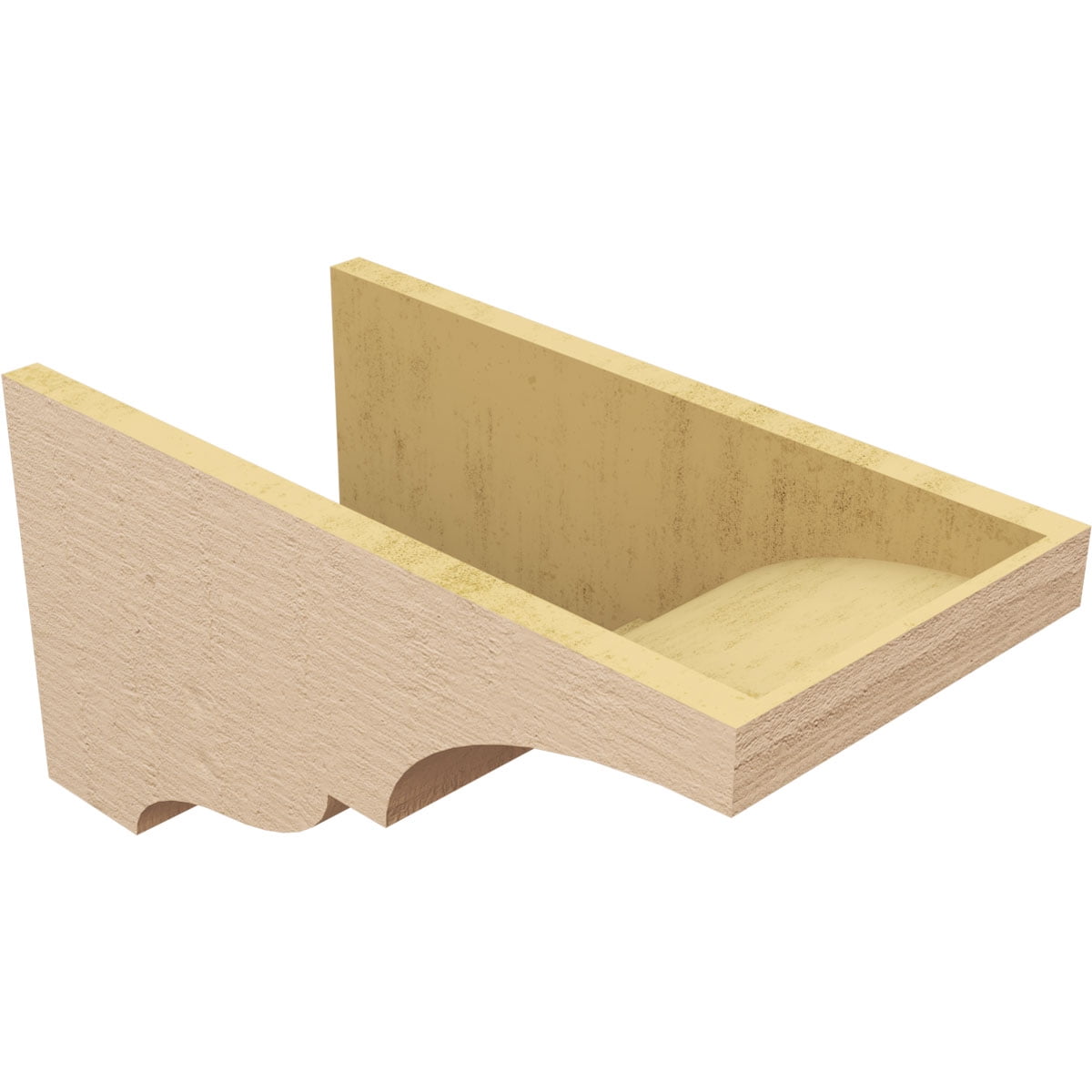 11"W x 22"D x 11"H Wide Asheboro Rough Cedar Woodgrain TimberThane Corbel, Primed Tan