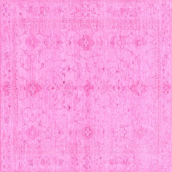Ahgly Company Indoor Square Abstract Pink Modern Area Rugs, 3' Square