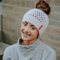 thumbnail image 5 of Madison Braids Women's Winter Hat Crochet Acrylic Slouchy Beanie - Kenzie - Beige, 5 of 5