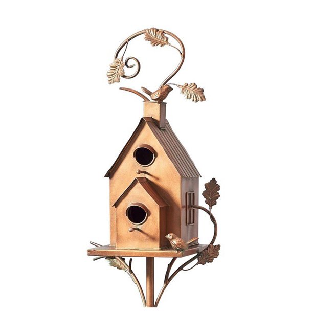 Birdhouse Garden Stakes, Metal Bird House With Pole, Large Bird Houses