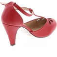 thumbnail image 5 of Chase & Chloe Kimmy-36 Women's Teardrop Cut Out T-Strap Mid Heel Dress Pumps, 5 of 7
